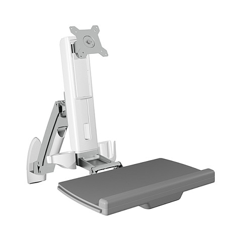 Mbajtëse për Monitor ICY BOX IB-MS600-W , 1 Monitor , deri 24" , deri 8kg , për mur , hapësirë për tastierë dhe maus , VESA 75x75 & 100x100 - Argjend/Bardhë 6