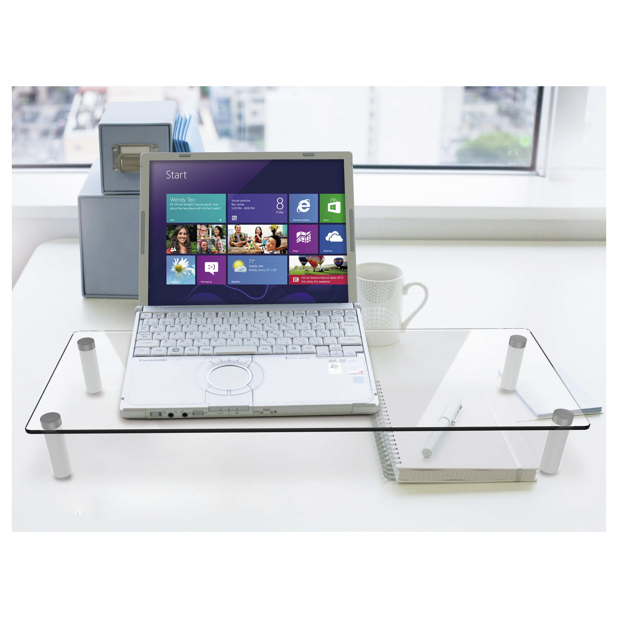 Mbajtëse për Monitor Equip 650882 / 1 Monitor / deri 20kg / 560x210x80mm / Xham i Temperuar - Transparente 7