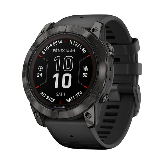 Orë e mençur Garmin fēnix 7X Pro Sapphire Solar Edition / 010-02778-11 / 51mm / MIP 1.4" / Power Sapphire / GPS Multi-Band / Bluetooth / Wi-Fi / ANT+ / 32GB / 10 ATM - Gri/Zezë