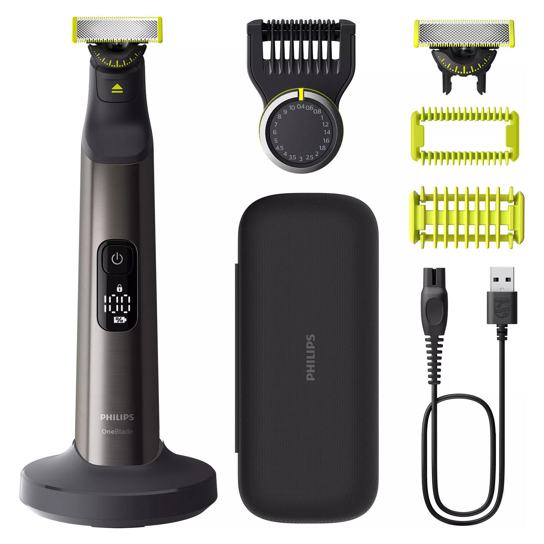 Makinë e rrojës Philips OneBlade Pro 360 Face+Body / QP6542/15 / 360 Blade / 12.000 lëvizje/min / 0.4–10 mm / Wet & Dry / 90 Min – Zezë 9