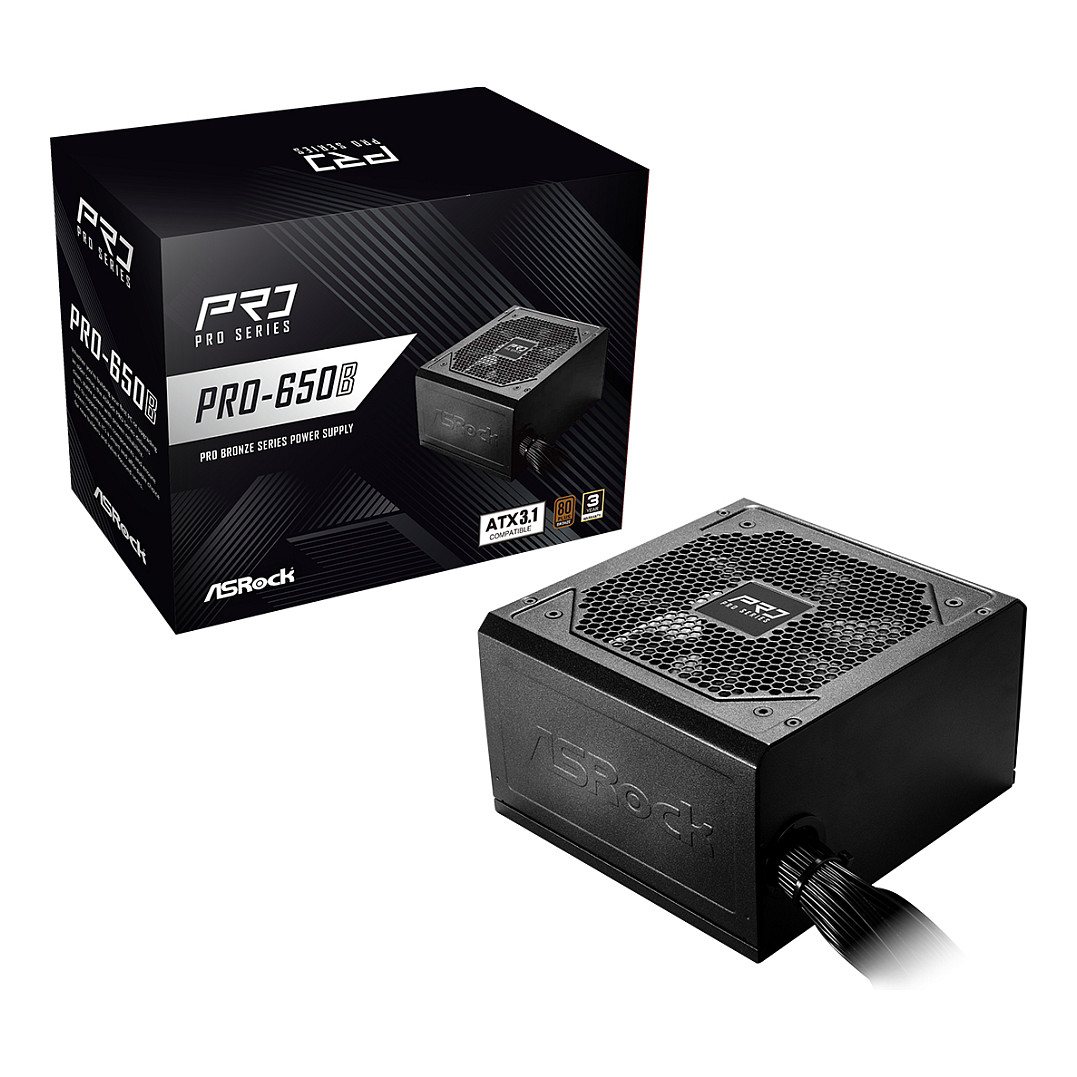 Furnizues Energjie ASRock Pro Series PRO‑650B / 650W / 80 PLUS Bronze / ATX