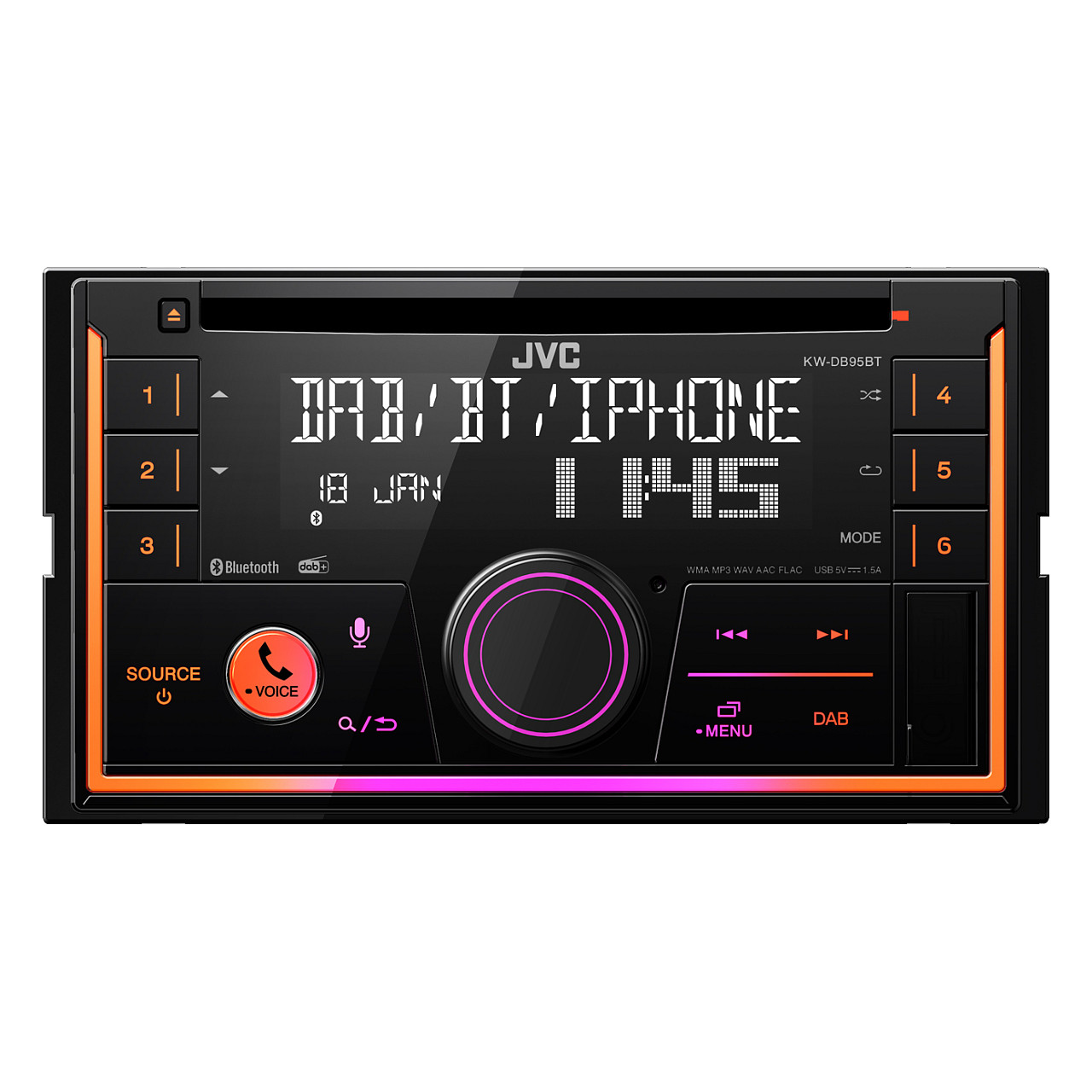 Radio për Vetura JVC KD-DB622BT, 1 DIN, 200 W, DAB+, FM, AM, Bluetooth, USB-A, Ekran LCD - Zezë 7