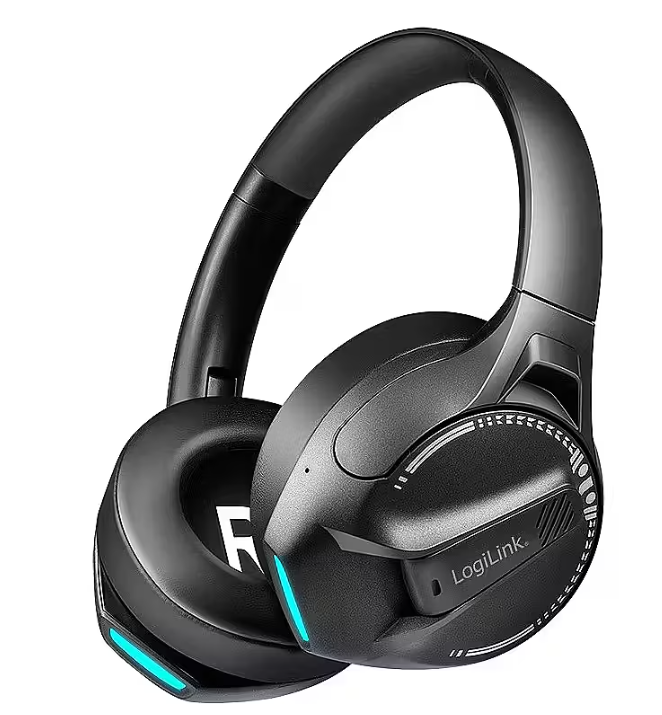 Kufje Gaming LogiLink BT0070 / Wireless / Over-Ear / Blueztooth 6.0 / 40 mm / Mikrofon / 50 orë – Zezë