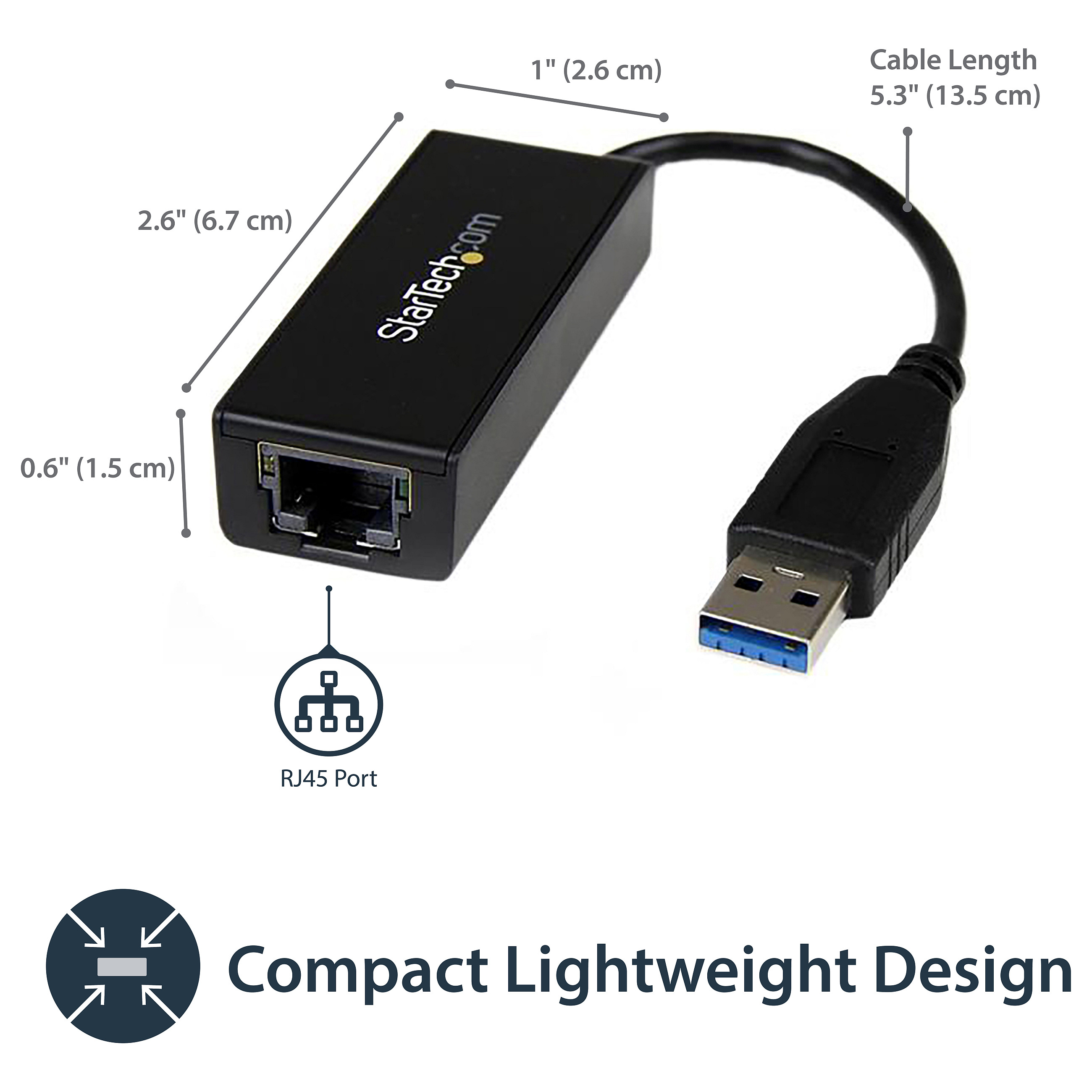 Adapter rrjeti StarTech.com USB31000S, USB 3.0, USB-A në RJ45, Gigabit Ethernet, 10/100/1000 Mbps, 0.135 m - Zezë 6