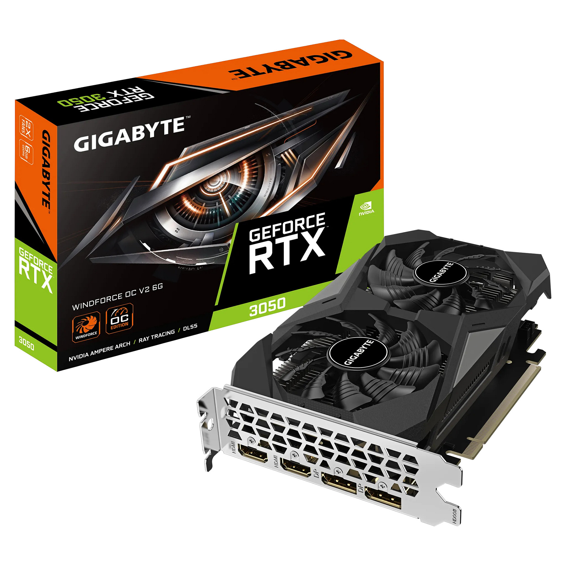 Kartelë Grafike NVIDIA / Gigabyte RTX 3050 Windforce OC V2 / 6GB GDDR6