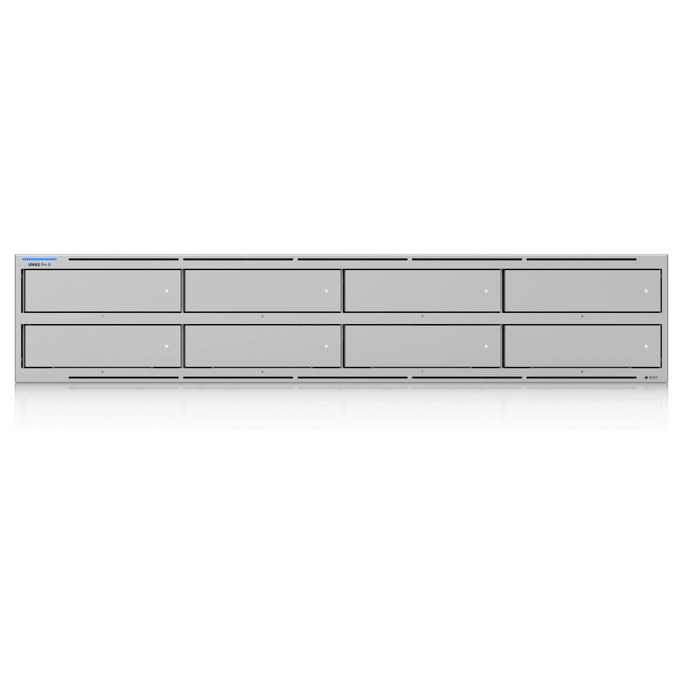Ubiquiti UniFi UNAS Pro 8, 8 Bay, NAS,  16GB RAM, 2 × 10G SFP+, 10GbE RJ45, 2U Rackmount - Gri 5
