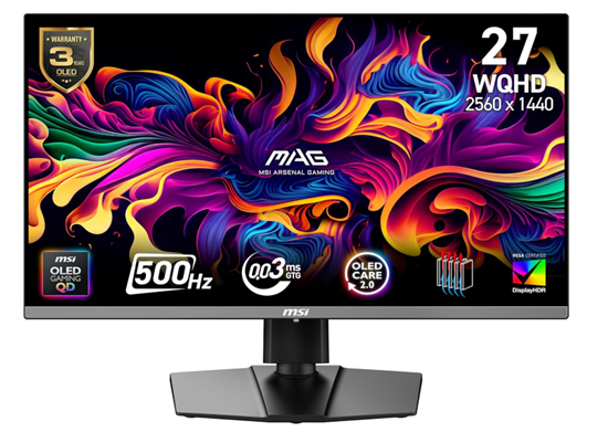 Monitor Gaming MSI MAG 272QP QD-OLED X50 , 26.5", WQHD QD-OLED, 500Hz, 0.03ms, HDMI+DP+USB-C - Zezë