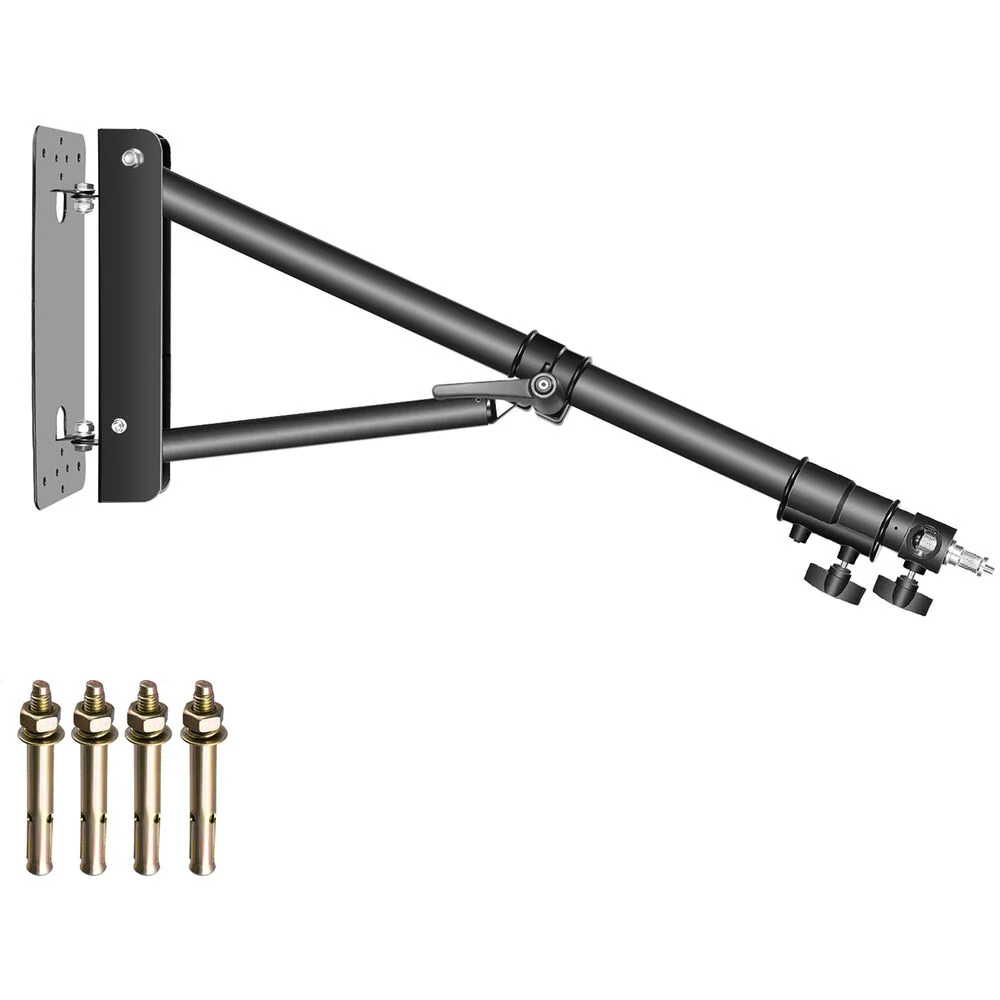 Mbajtëse për Ndriçim Neewer ST-WM130, Teleskopike, 80-130cm, 3kg, Rrotullim 180°, 1/4" dhe 3/8" - Zezë 2