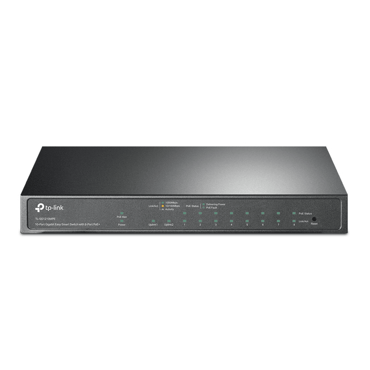 TP-Link TL-SG1210MPE 10-Port Gigabit Easy Smart PoE+ Switch – 9x RJ45, 1x Combo Gigabit SFP/RJ45, 8x PoE+, 123W, Fanless, Zezë