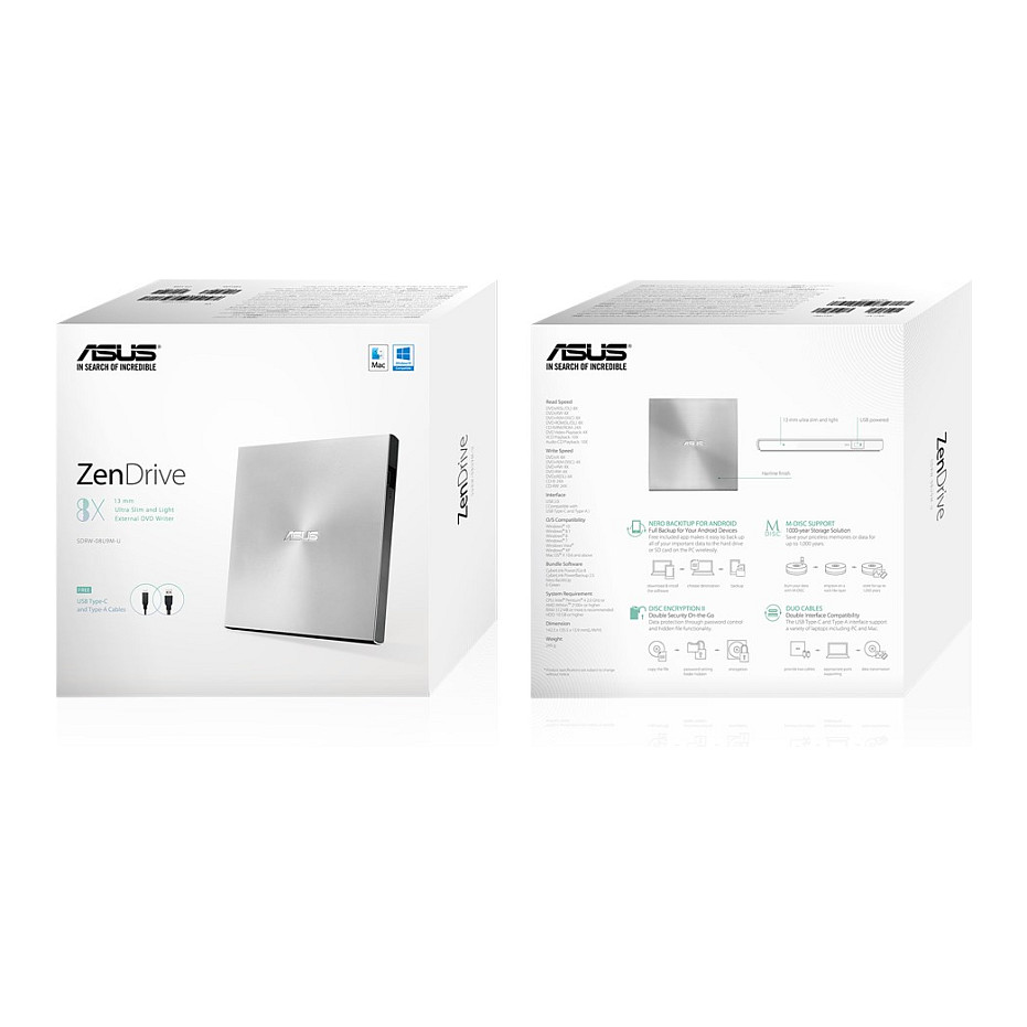 DVD e jashtme ASUS ZenDrive U9M USB-C thumbnail 6