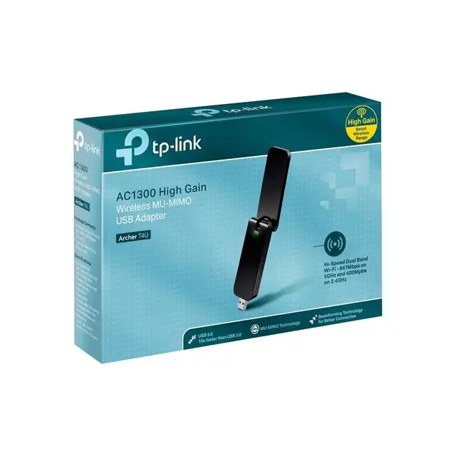 TP-Link Archer T4U, USB Wi-Fi Adapter, AC1300, Dual-Band, High-Gain, MU-MIMO, USB 3.0 – E zezë 3