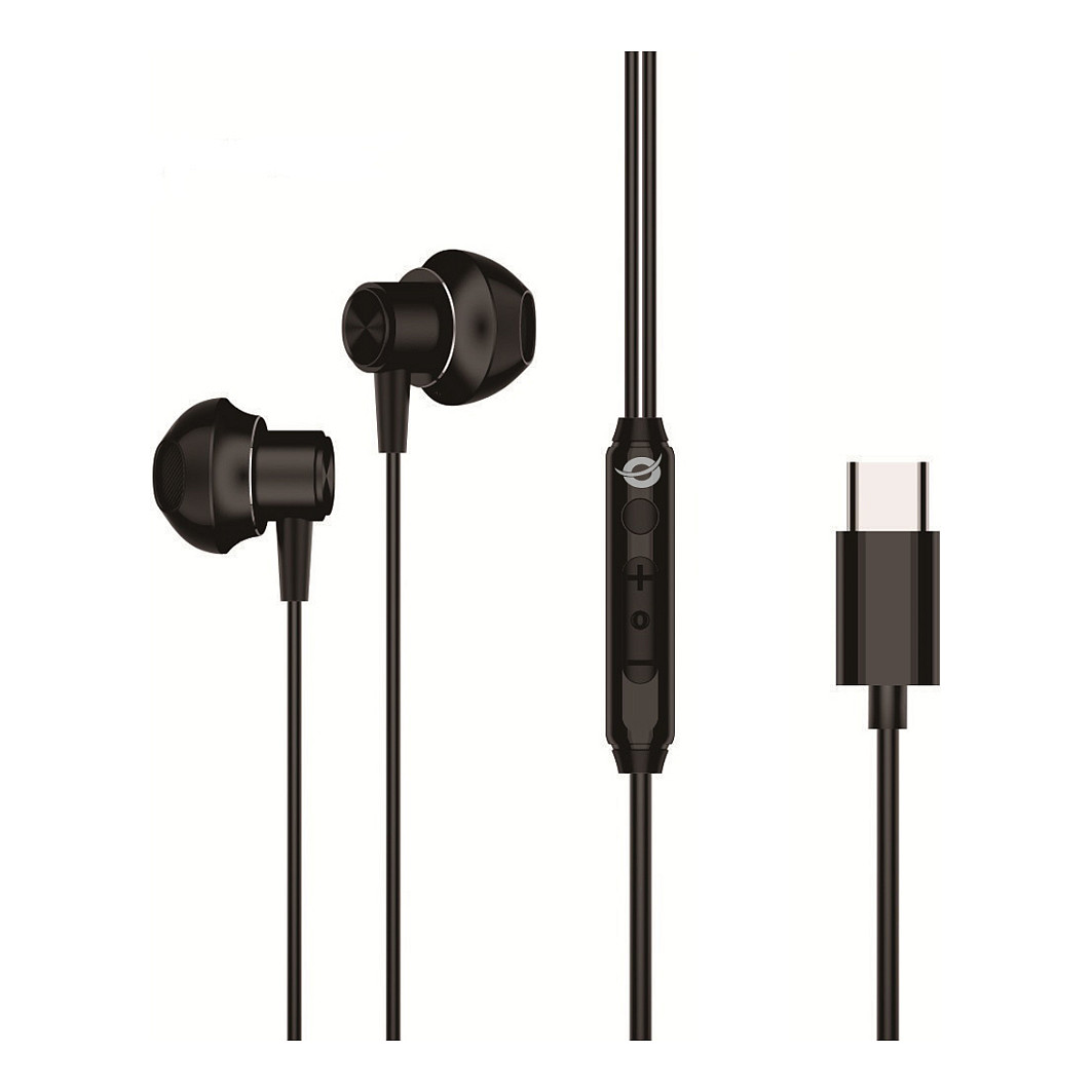Kufje me kabllo Conceptronic BRENDAN04B / In-Ear / USB-C / Mikrofon / 1.2 m – Zezë