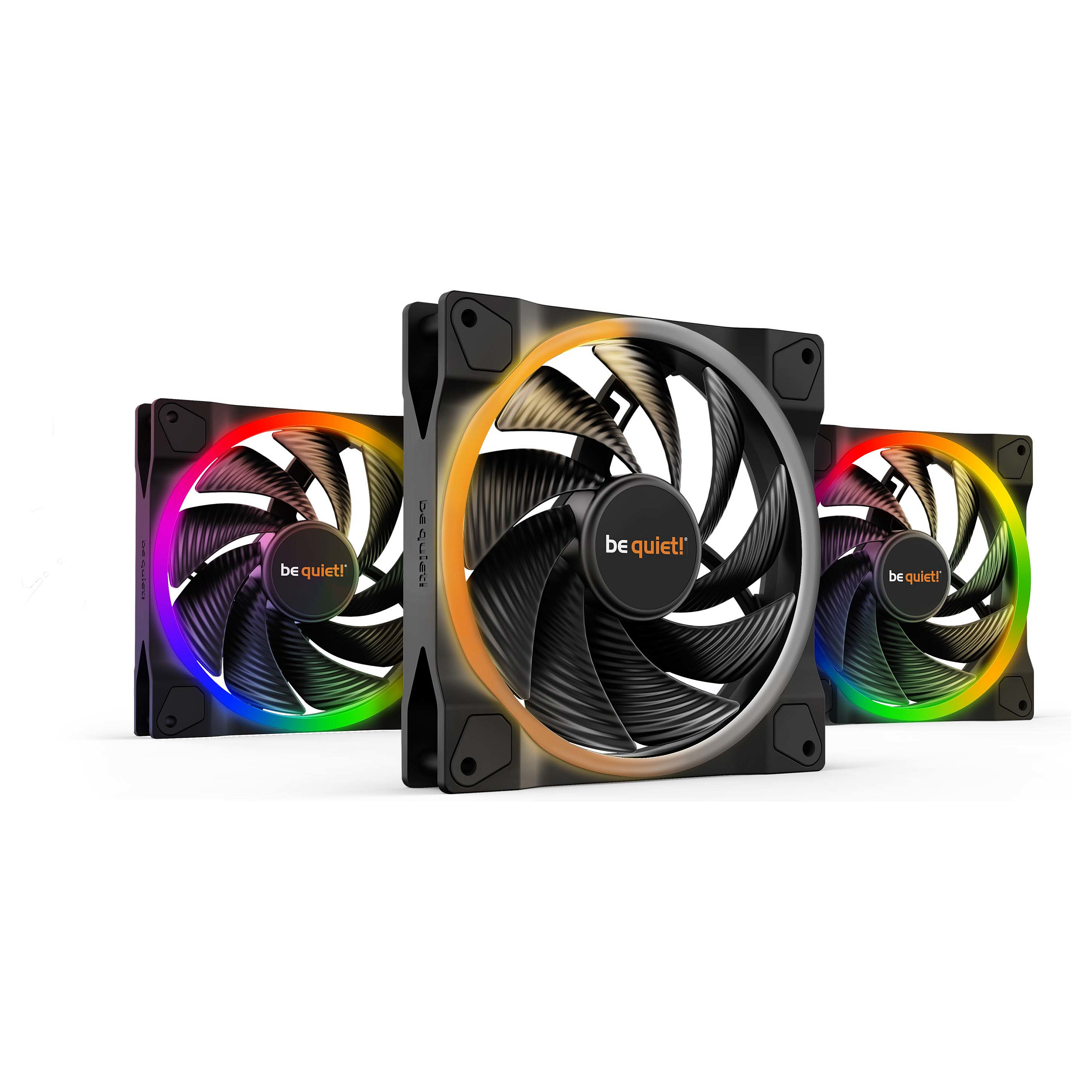 Ftohës për Kasë be quiet! Light Wings High-Speed / 140mm / 2200 RPM / PWM / ARGB / 3-Pack – Zezë