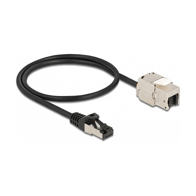 Kabllo për Rrjet (UTP) DeLOCK 87025, Cat6A, S/FTP, RJ-45 mashkull në Keystone RJ-45 femër, 0.5 m - Zezë 2