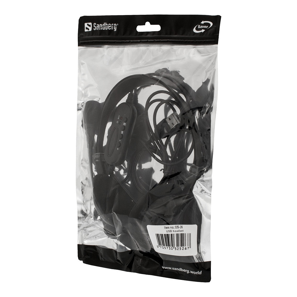 Kufje me kabllo Sandberg Saver USB Headset 325-26 / USB-A / 30mm / 20-20000Hz / Mikrofon / 1.8m - Zezë 3