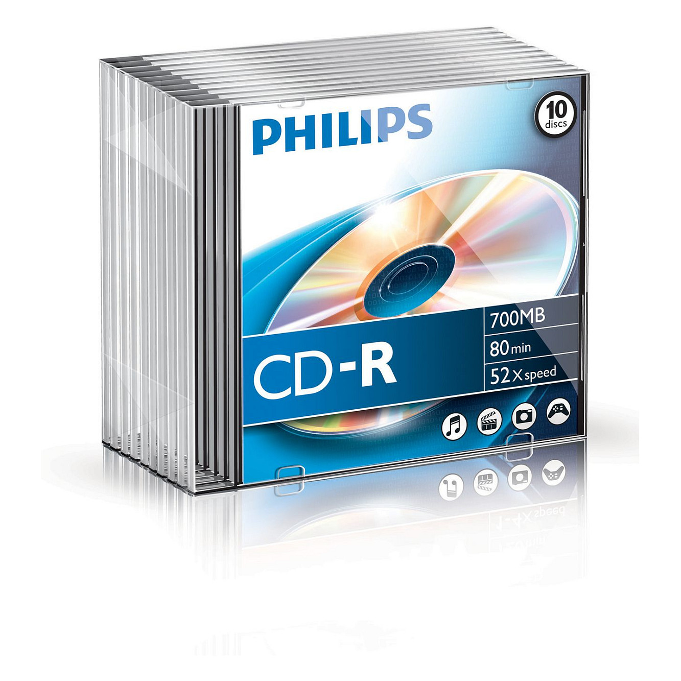 Disk CD-R Philips CR7D5NS10/00, 700 MB, 52x, 10 Copë