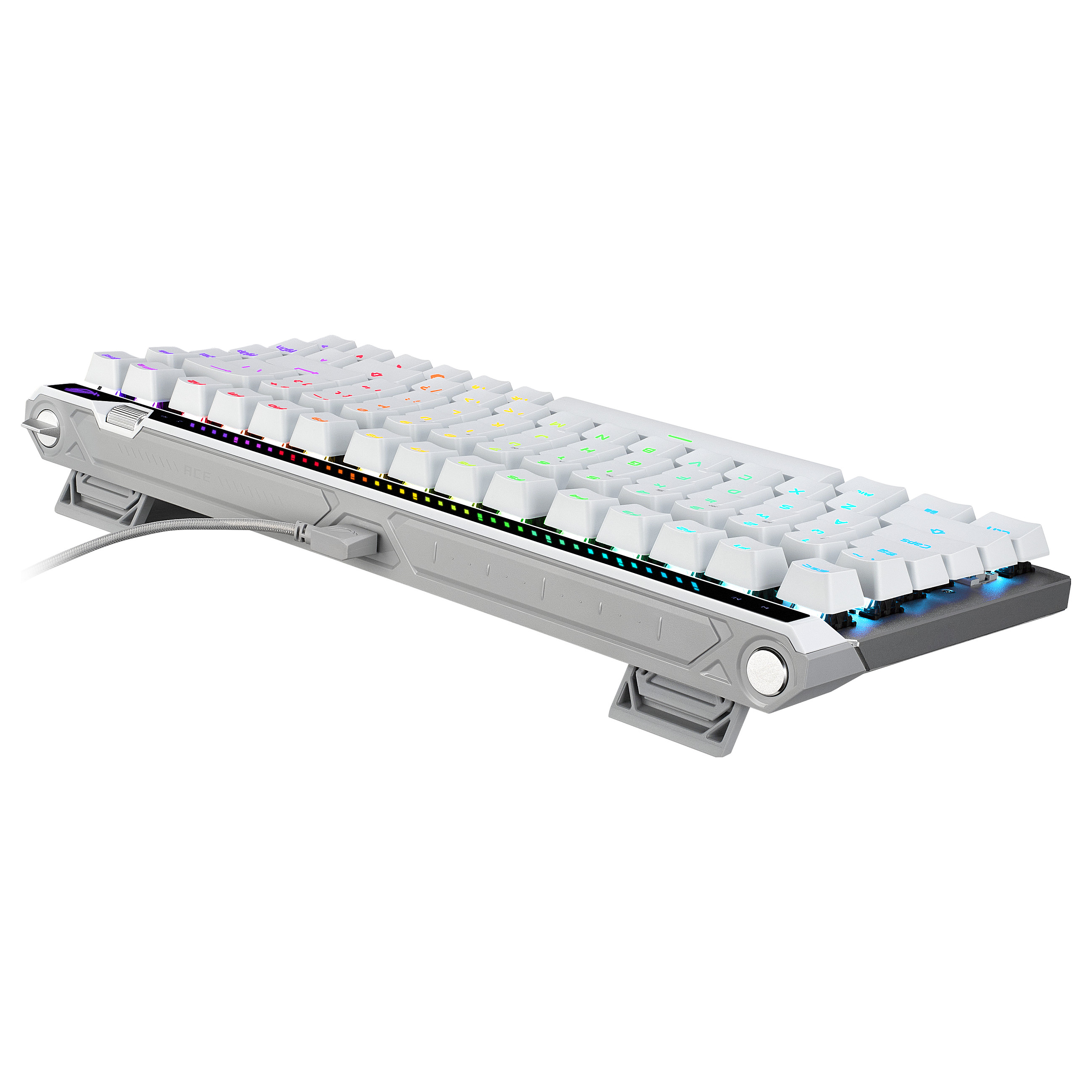 Tastierë Gaming ASUS ROG Falchion Ace 75 HE / Wired / QWERTZ (DE) / 75% / ROG HFX Magnetic / USB-C / 8000 Hz / RGB – Bardhë 5