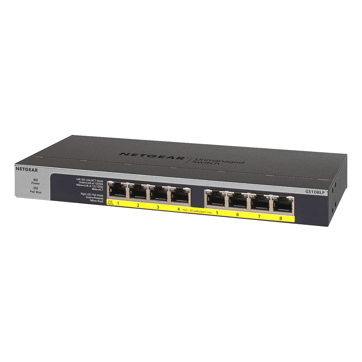 NETGEAR Switch 8x GE GS108LP-100EUS unmanaged thumbnail 4