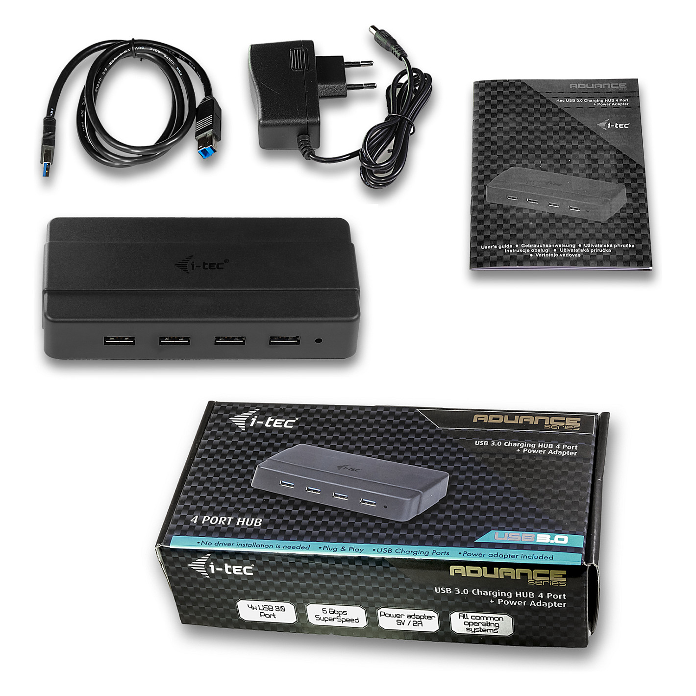 Hub USB-A i-tec U3HUB445, 4x USB-A 3.2 Gen 1, 5Gbps, BC 1.2, Adaptor Energjie - Zezë 7