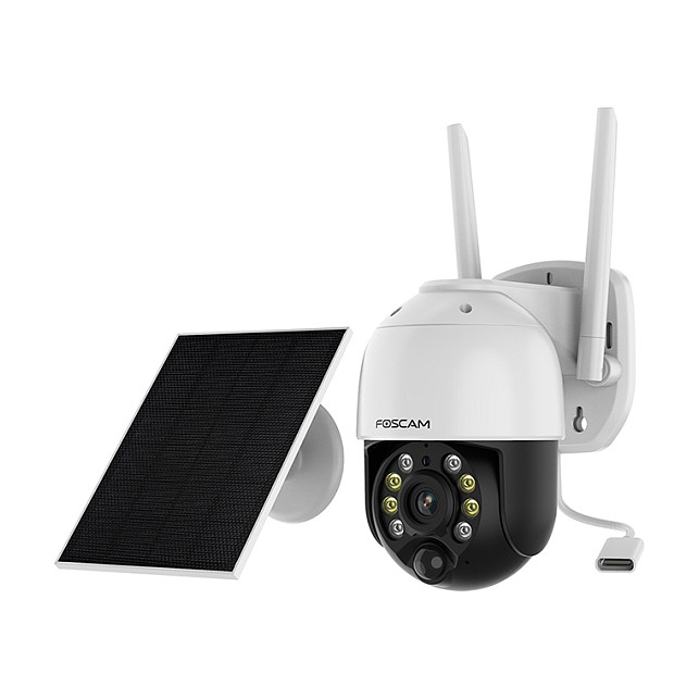 Kamerë Sigurie IP CCTV Foscam B4, 4MP, 3mm, Wi-Fi, PT, Night Vision 10m, Panel Solar - Bardhë