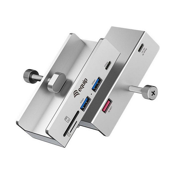 Hub Equip 128968, 2x USB-A, 1x USB-C, SD, microSD, USB 3.2 Gen 1, 5Gbps - Gri 3