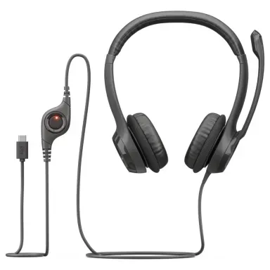 Logitech H390 – Kufje me Kabllo, USB-C, Stereo, 30mm, Mikrofon Noise Cancelling, Kabllo 1.9m – Zezë 3