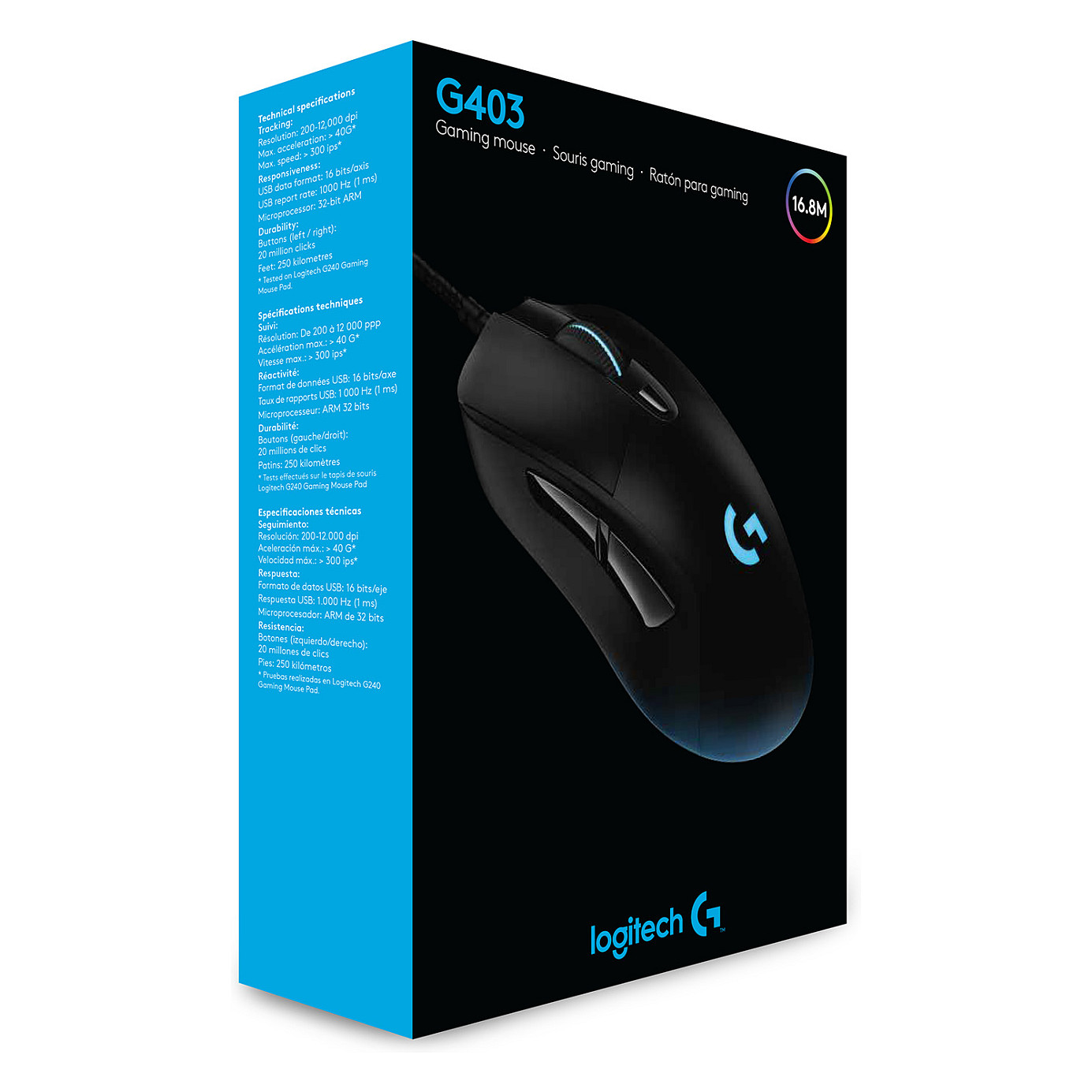 Maus Gaming Logitech G403 HERO / Wired / HERO 25K / 25.600 DPI / 1000Hz / 6 Butona / RGB - Zezë 10