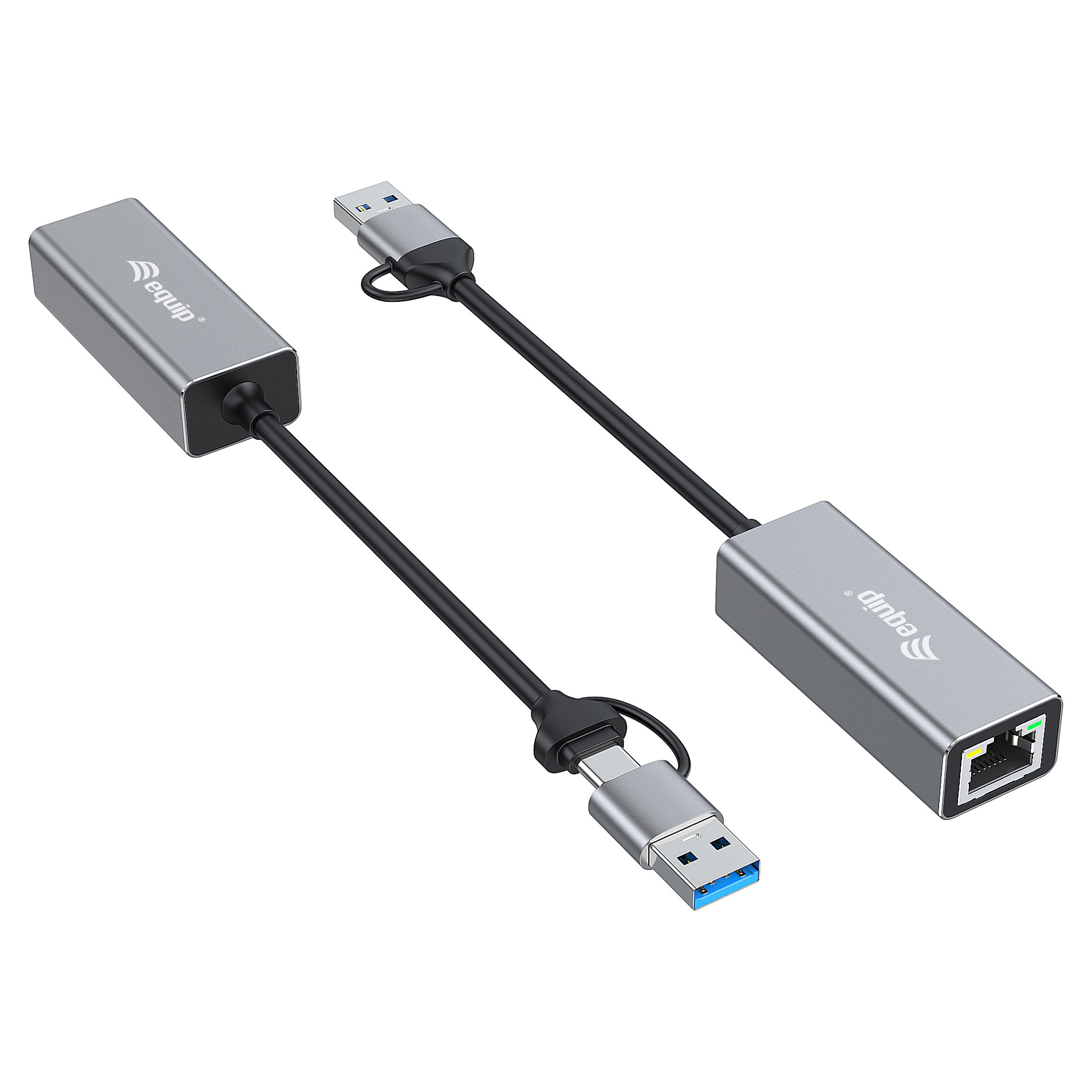 Adapter USB-C / Equip / LAN 2.5Gbps + USB-A - Gri thumbnail 2