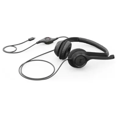 Logitech H390 – Kufje me Kabllo, USB-C, Stereo, 30mm, Mikrofon Noise Cancelling, Kabllo 1.9m – Zezë 2