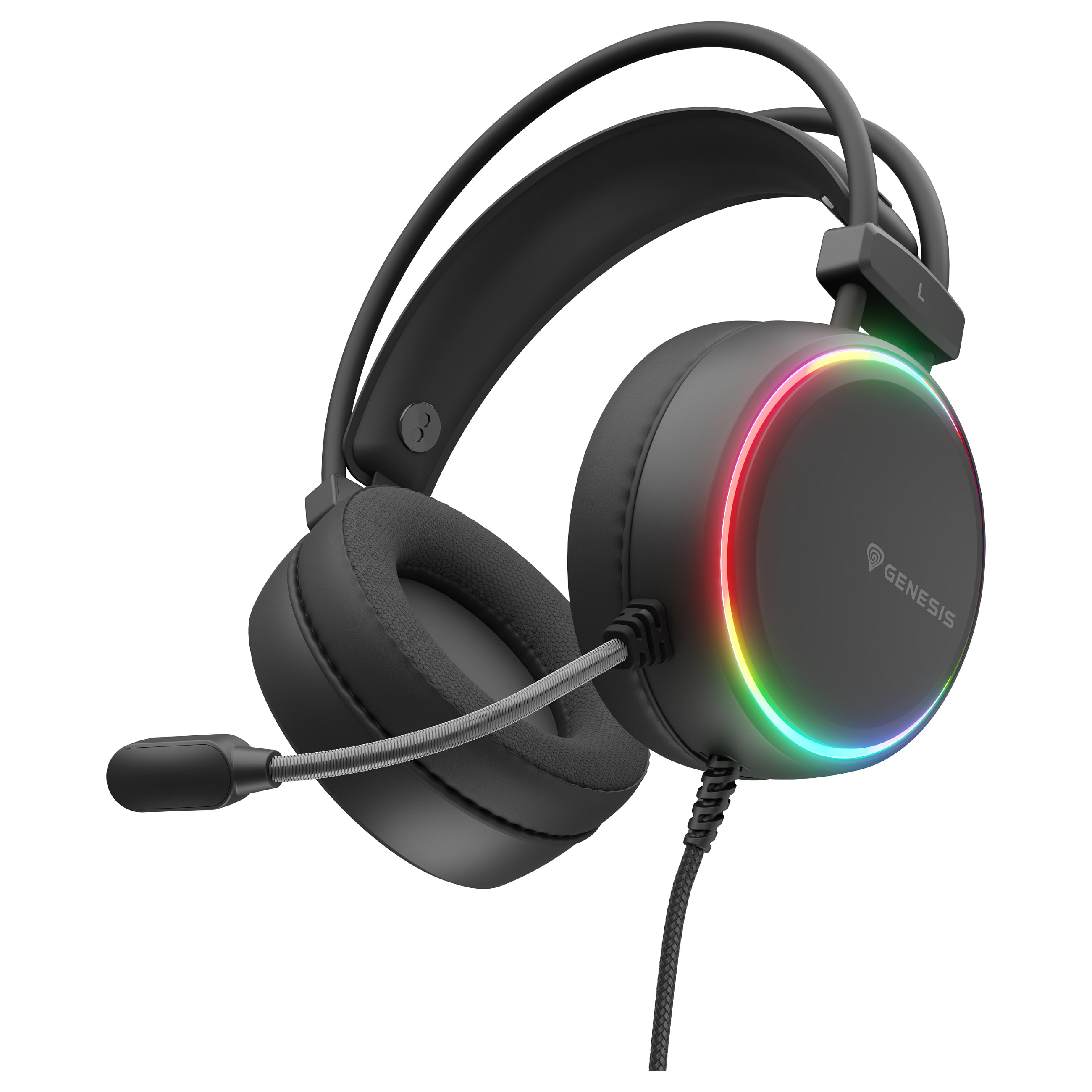 Kufje Gaming Genesis Neon 613 G2 / Wired / Over‑Ear / 3.5 mm + USB / 50 mm / RGB / Mikrofon – Zezë 3