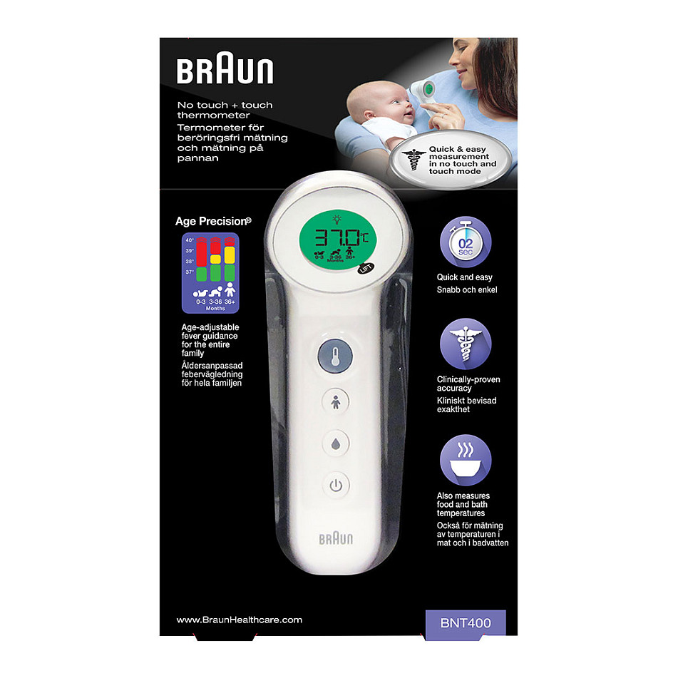 Termometër Braun BNT400 / No Touch + Touch / Age Precision - Bardhë thumbnail 3