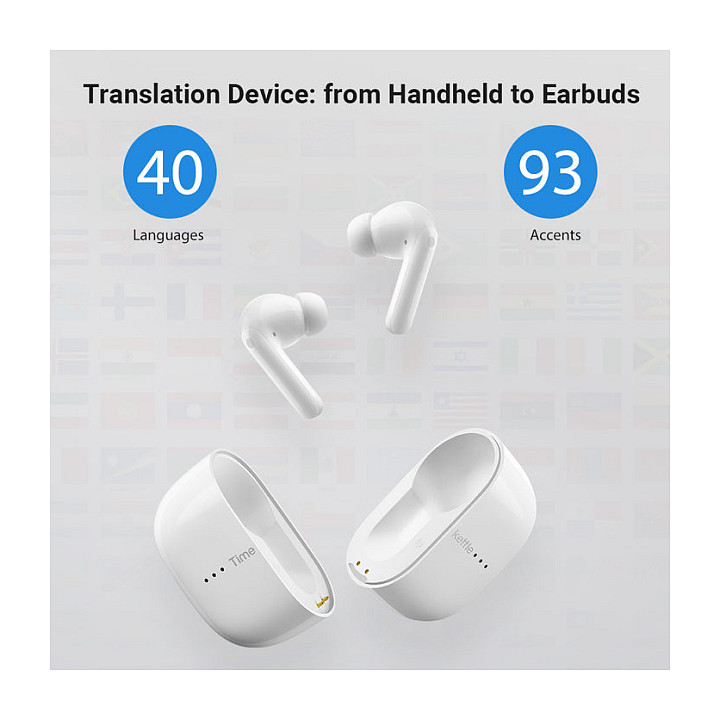 Kufje pa kabllo Timekettle M3 Translator / Bluetooth 5.2 / ANC / Mikrofon / 25 orë / USB-C - Bardhë 6