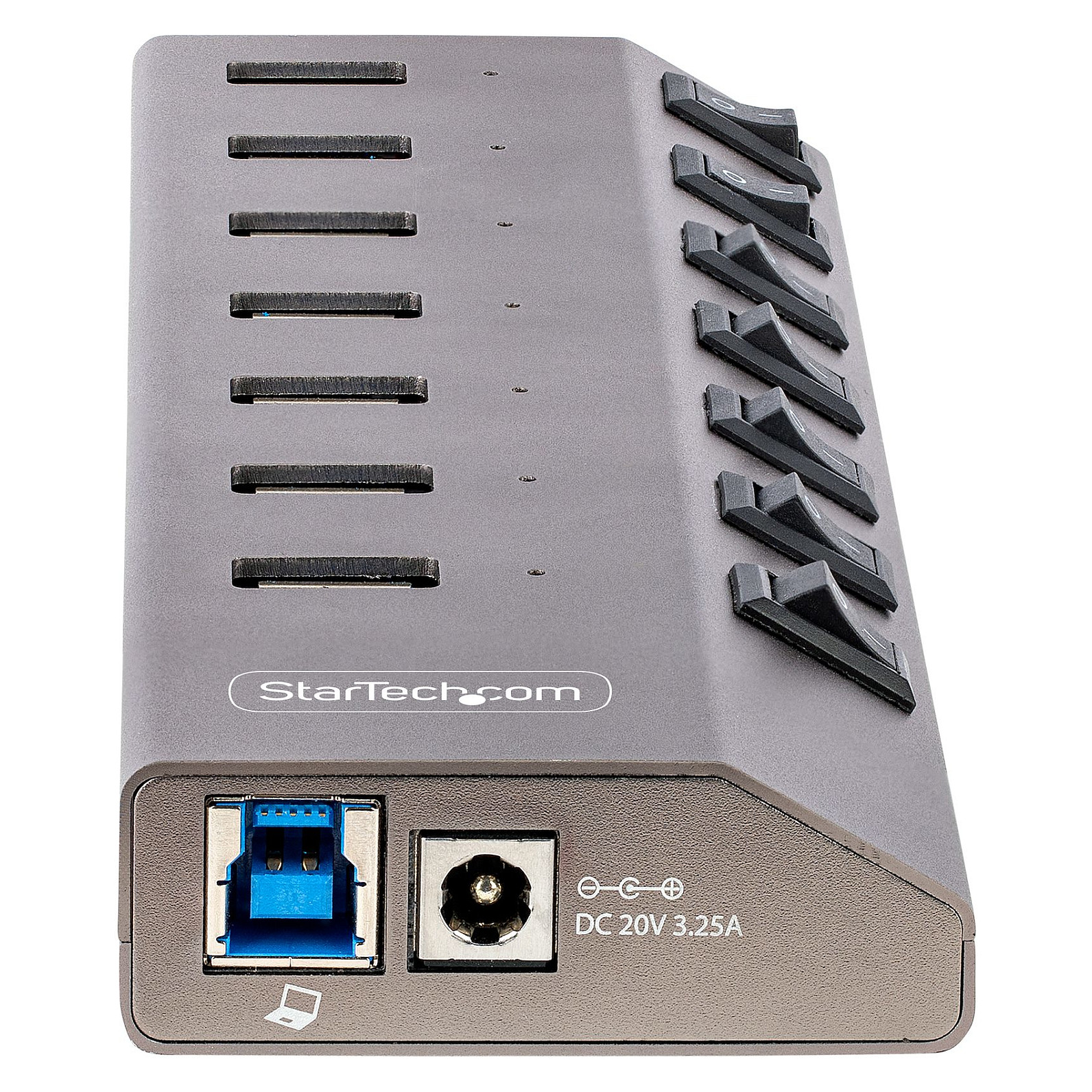 Hub USB StarTech.com 5G7AIBS-USB-HUB-EU, 7× USB-A, USB 3.2 Gen 1, 5 Gbps, Ndërprerës Individualë, Adapter 65 W – Gri 4