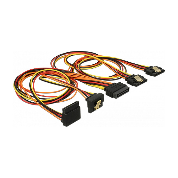 Kabllo për Furnizim me Energji DeLOCK 60100, SATA 15-pin në 4-pin Molex, 12 cm 2