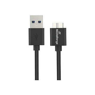 Kabllo USB MediaRange MRCS239, USB 3.2 Gen 1, USB-A Mashkull në Micro USB-B Mashkull, 5Gbps, 0,5m - Zezë 2