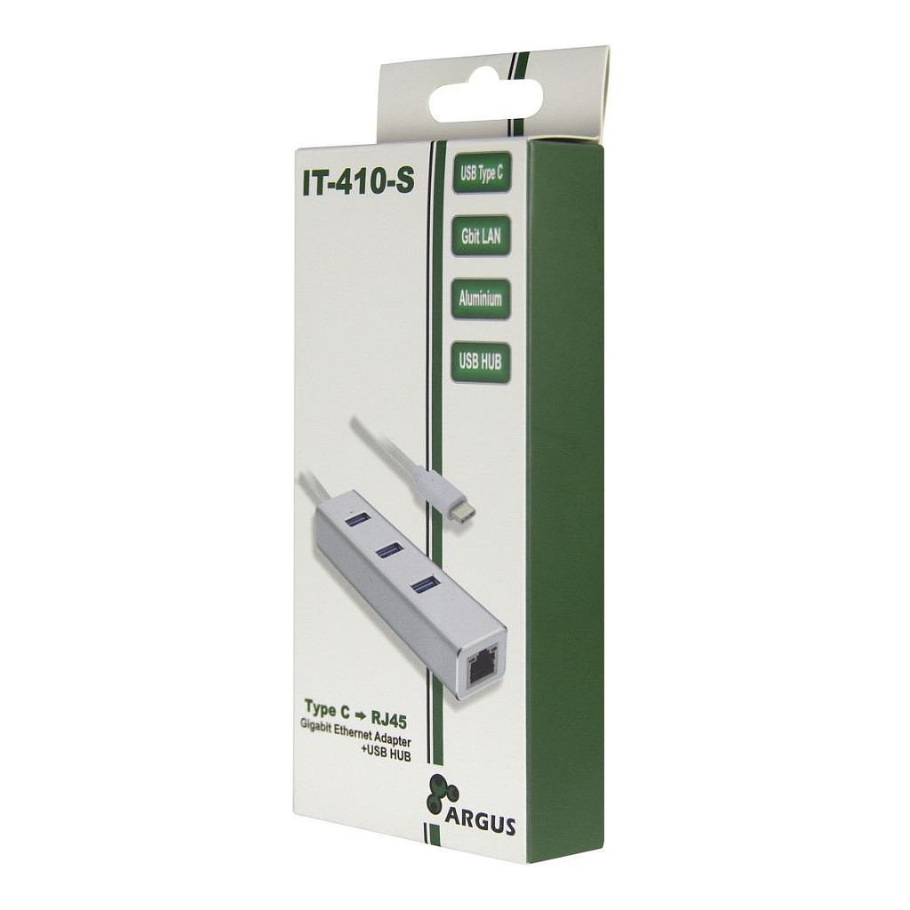 Hub USB Inter-Tech Argus IT-410-S / USB Type-C / 3× USB 3.0 / Gigabit LAN / RJ45 - Gri 2