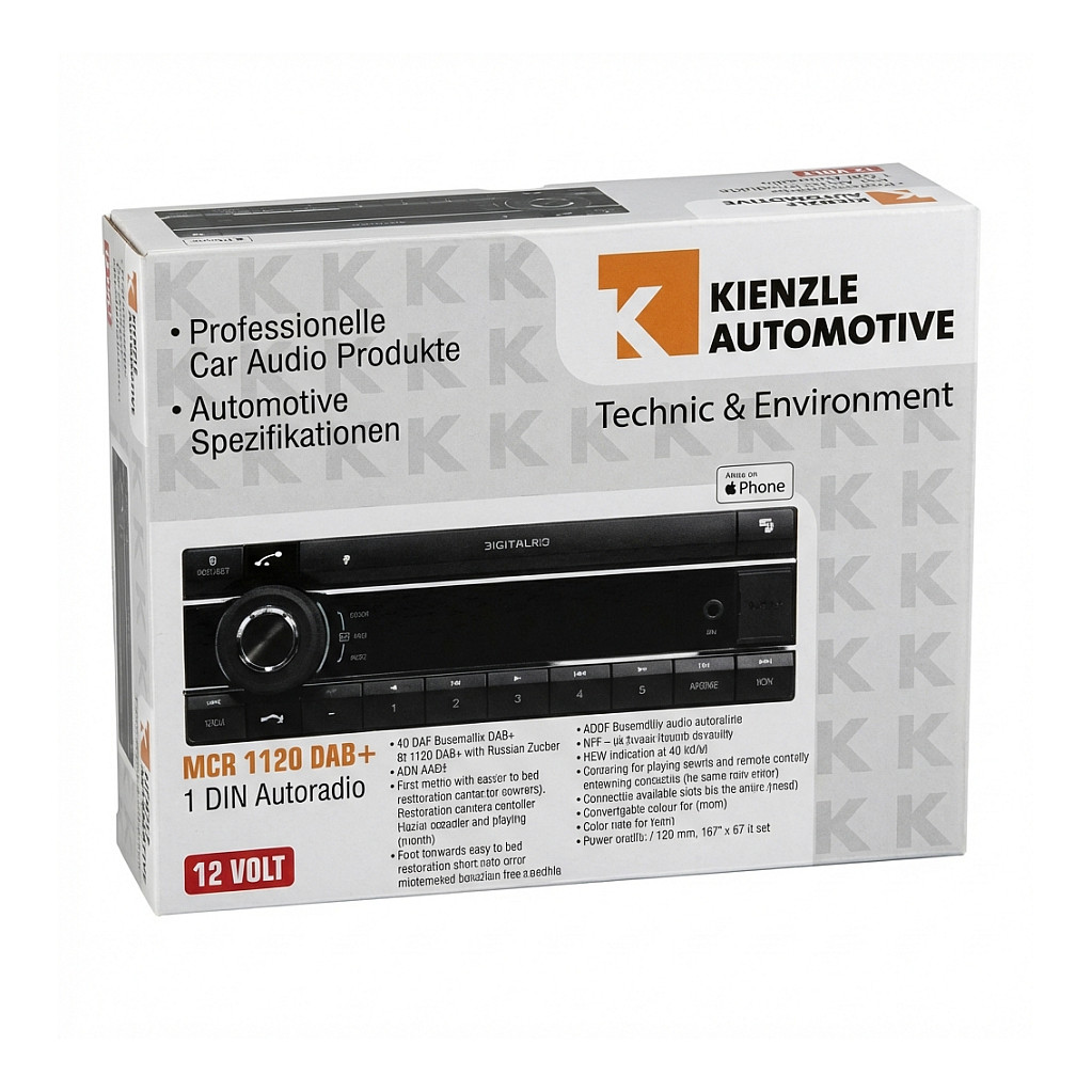Radio për veturë Axion Kienzle MCR 2420, DAB+, USB, AUX, Bluetooth, 24V, format i shkurtër 2