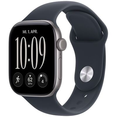 Apple Watch Series 12, 42mm, GPS + Cellular, Space Gray Aluminium, Navy Blue Sport Band - S/M