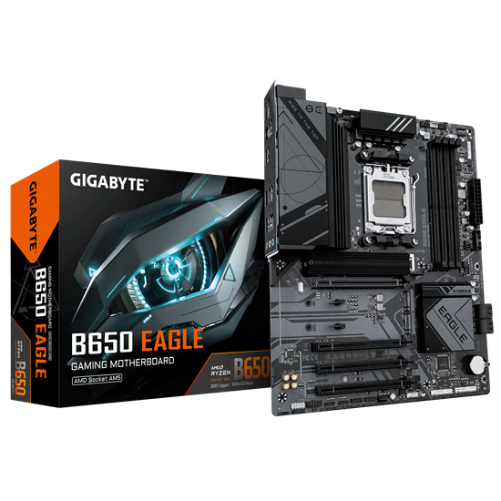 Pllakë Amë Gigabyte B650 EAGLE / AM5 / B650 / DDR5 / ATX / DP / HDMI / Gigabit LAN