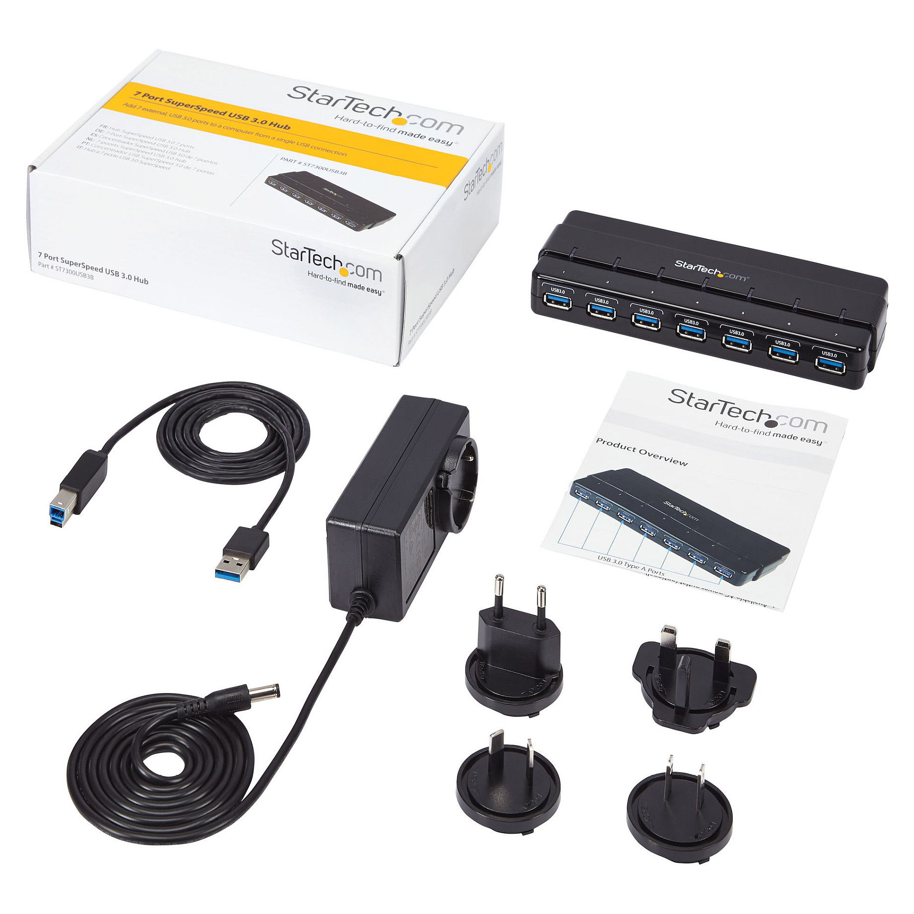 Hub StarTech ST7300USB3B / 7x USB-A / 5Gbps / USB-B Host / 36W PS – Zezë 7