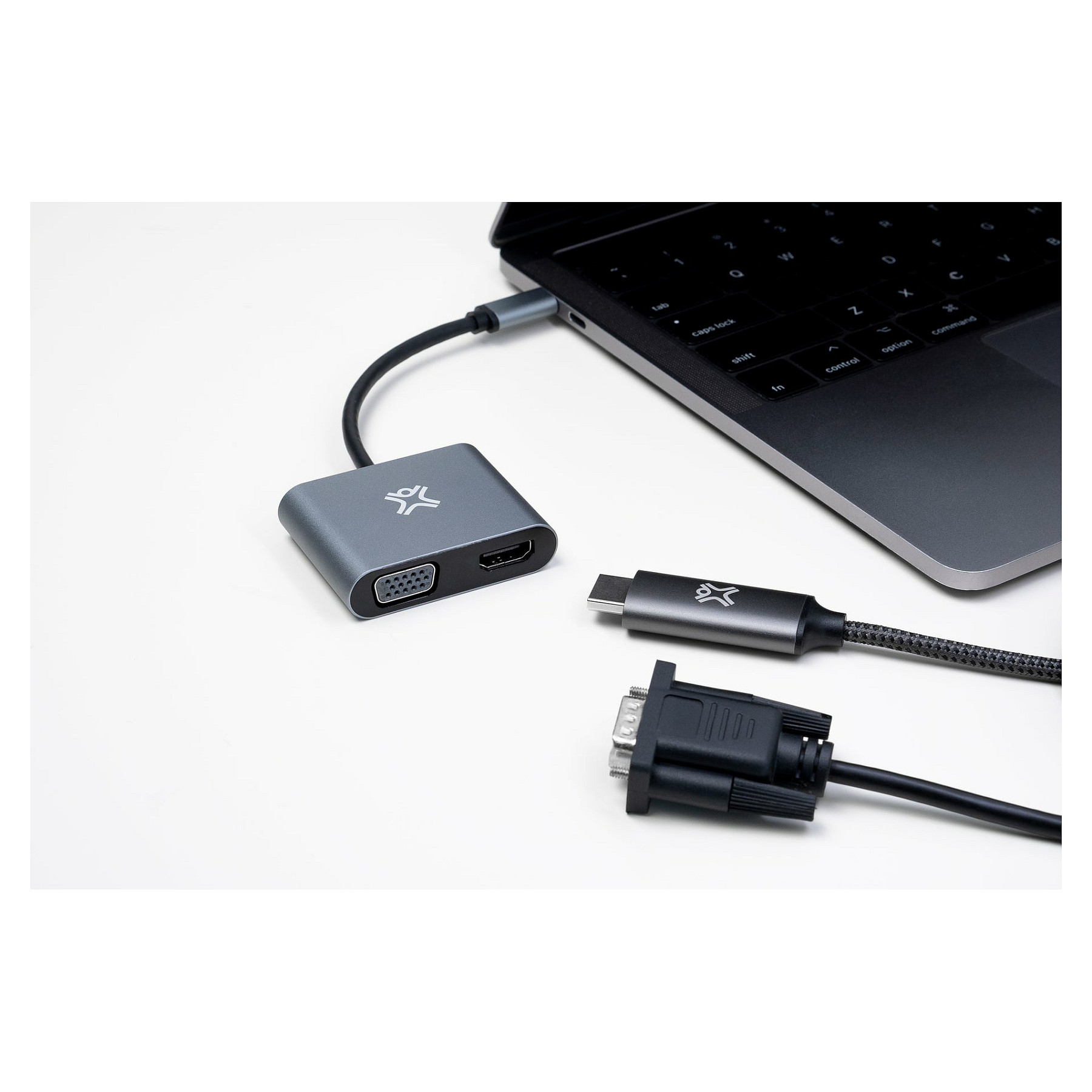 Adapter XtremeMac XWH-ACVH-13, USB-C në HDMI dhe VGA, HDMI 4K 30Hz, VGA Full HD 60Hz - Hiri 4