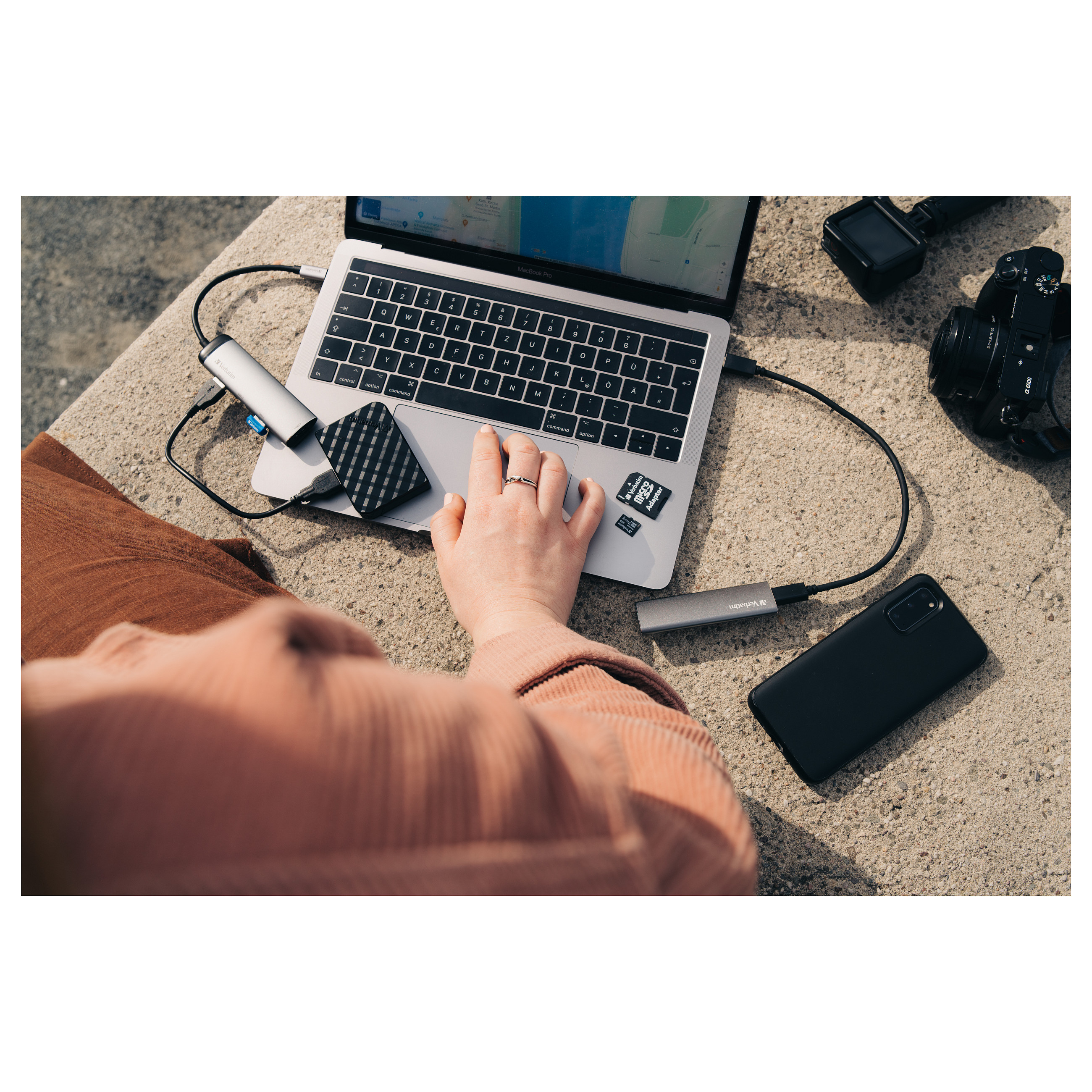 Hub USB-C Verbatim 49147, 4x USB-A, USB 3.2 Gen 1, 5Gbps, 15cm - Hiri, Bardhë 8
