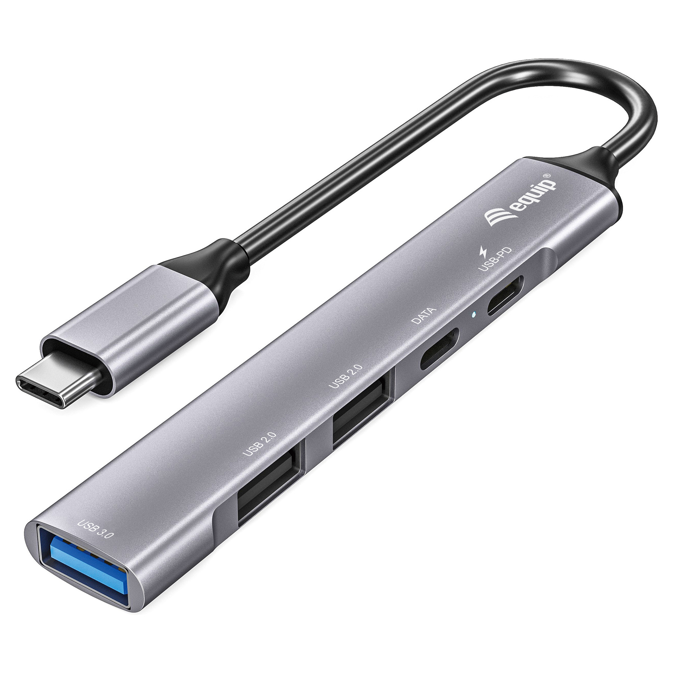 Docking Station Equip / USB‑C -> 1×USB‑C + 1×USB 3.0 + 2×USB 2.0 / 100W PD / 15cm - Zezë/Gri