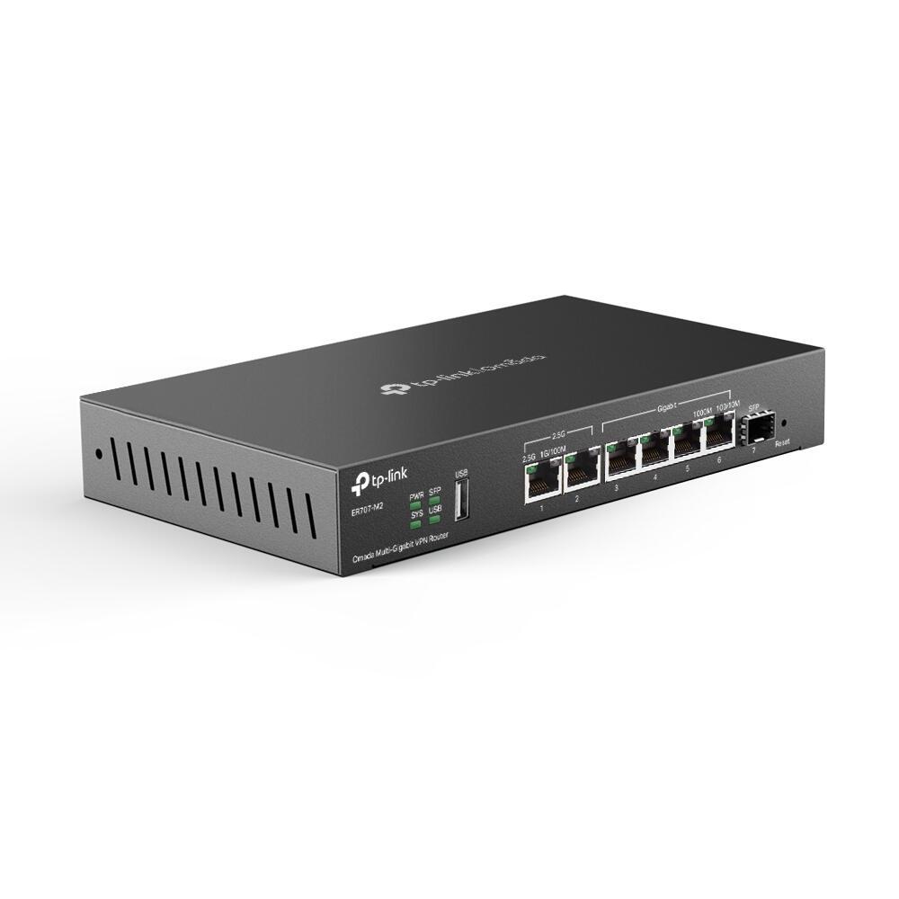 TP-Link Omada ER707-M2 Multi-Gigabit VPN Router – 2× 2.5G RJ45, 4× Gigabit RJ45, 1× SFP, Multi-WAN, VPN, VLAN, Firewall, QoS – Zezë