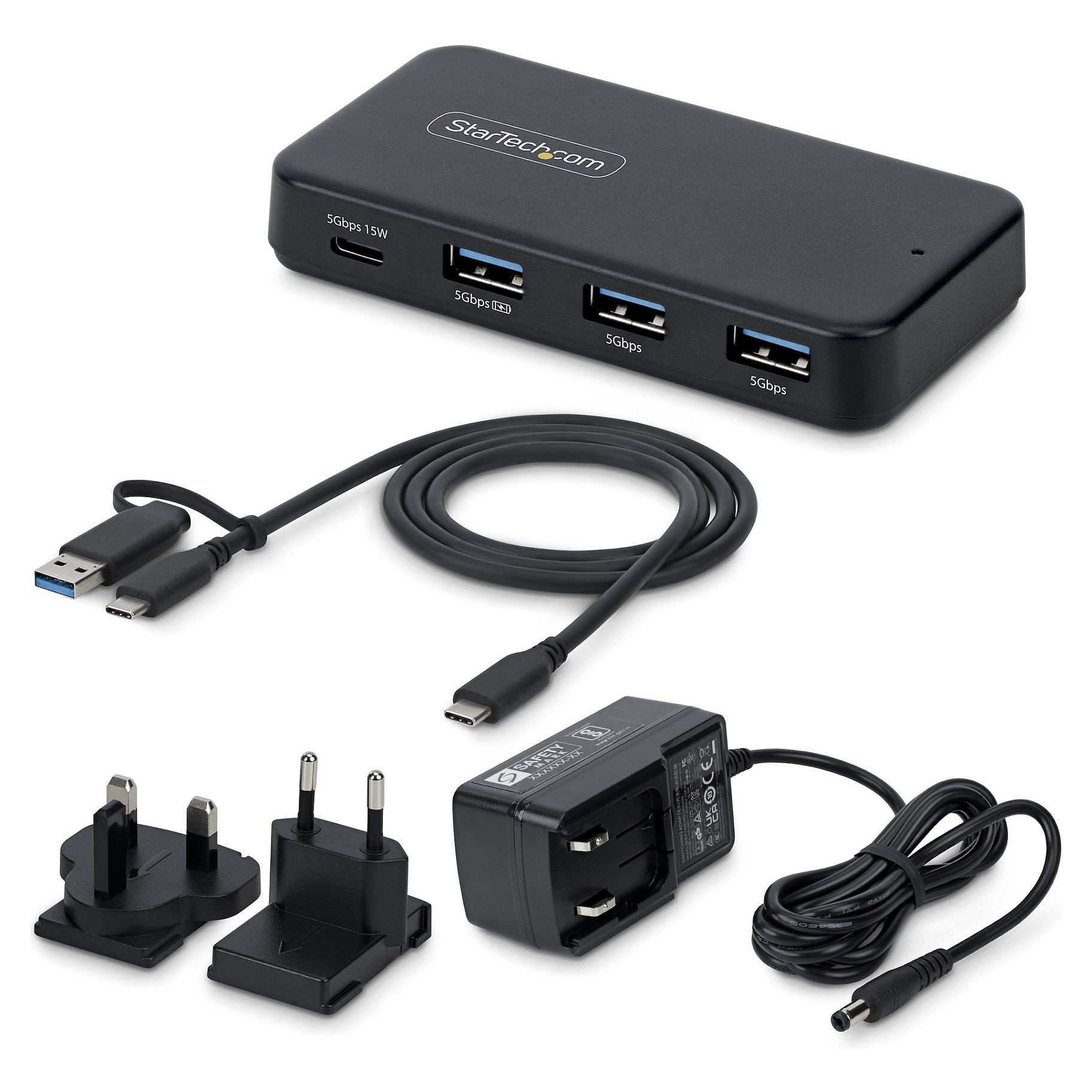 Hub StarTech.com 311UE-USB-HUB, 3x USB-A, 1x USB-C, 5Gbps, 36W - Zezë 3