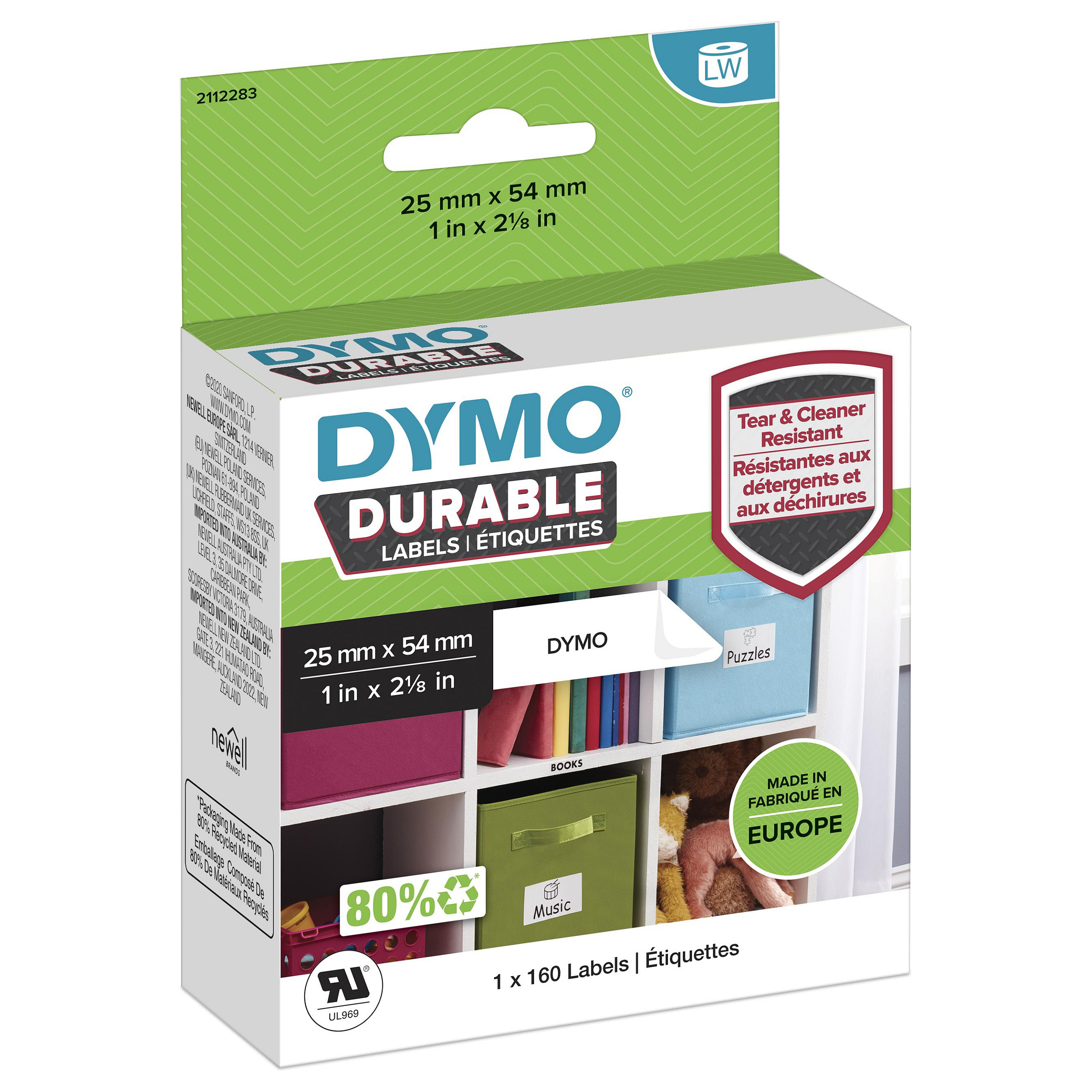 DYMO LetraTag S0721620 / 91202 / Shirit Etiketash Plastik / 12mm × 4m / E Verdhe / Shkrim i Zi 7