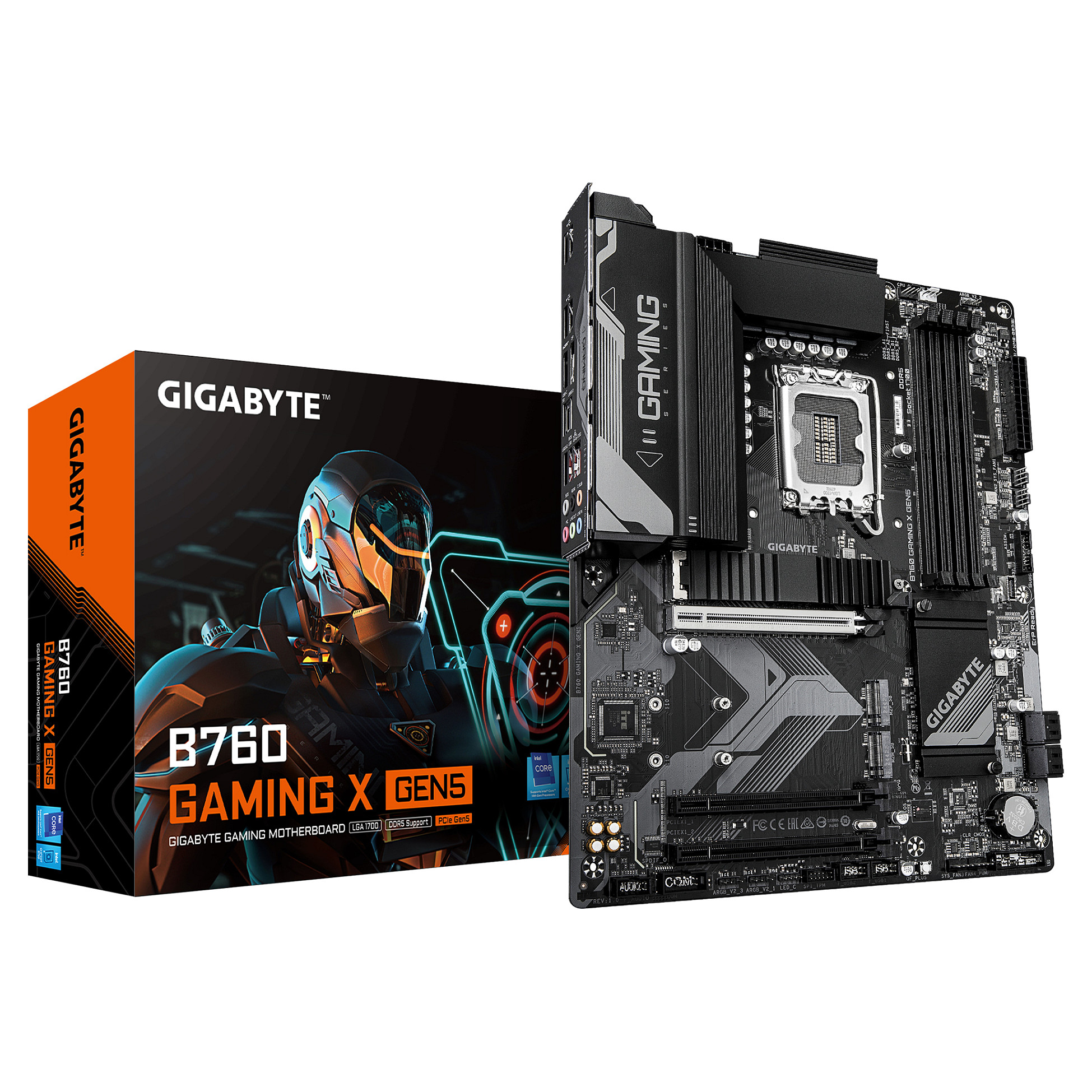 Pllakë Amë Intel Gigabyte GA‑B760 GAMING X GEN5 Motherboard (B760 / LGA1700 / ATX / DDR5 / PCIe Gen5 / HDMI / DisplayPort / (D))