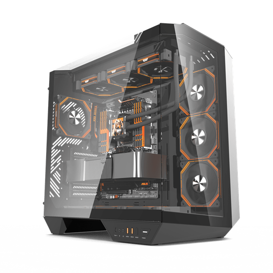 Kasë DarkFlash DS950V / ATX Mid-Tower / Display IPS 6" / 6x120mm ARGB / USB Type-C / Panoramic 270° – Bardhë 5