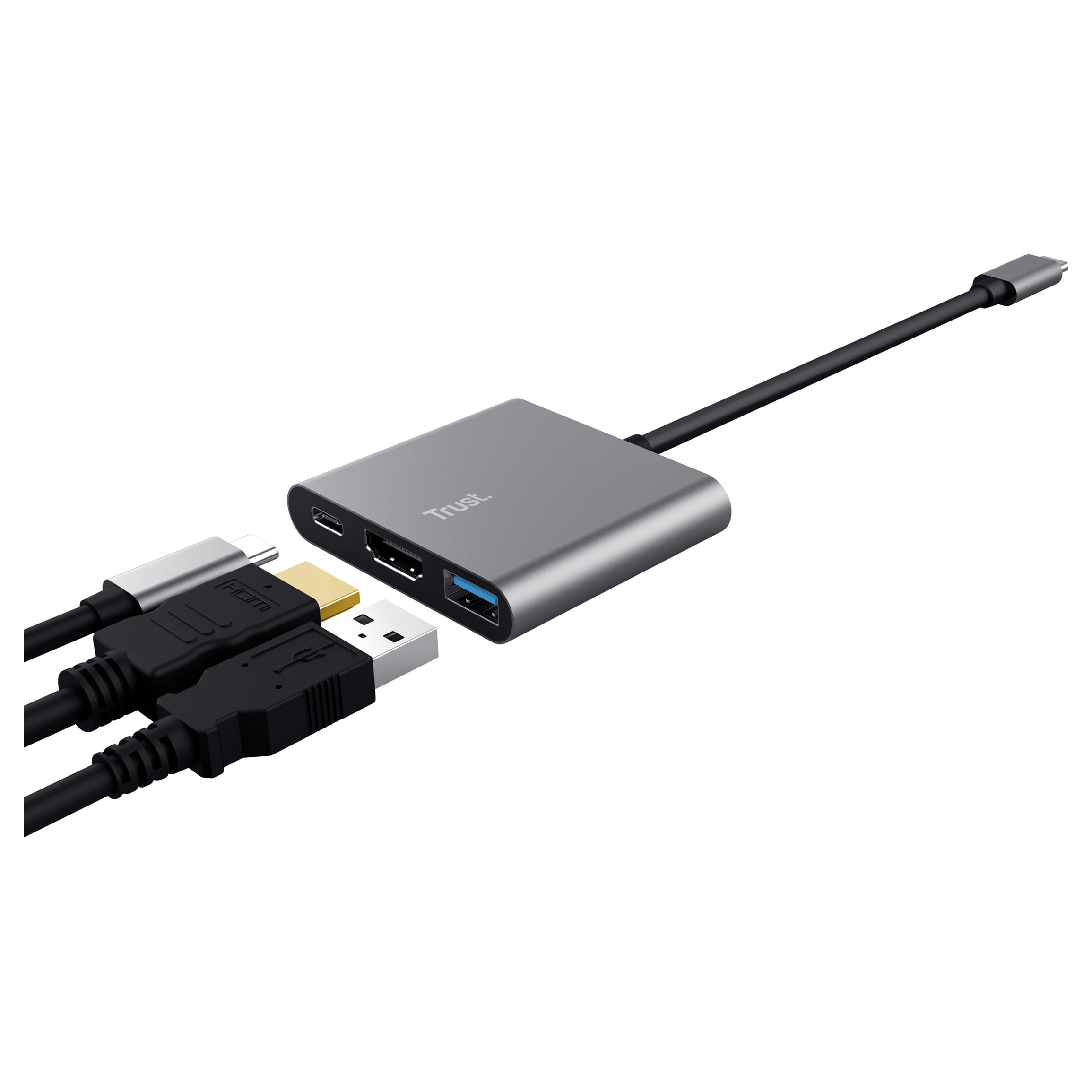 Adapter Trust Dalyx 23772, USB-C, HDMI, USB-A, USB-C PD 100W, 5Gbps, 10cm - Zezë 3