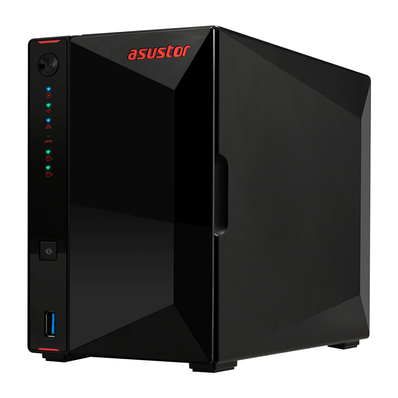 ASUSTOR Nimbustor 2 Gen2 AS5402T 2-Bay Desktop NAS Server – Intel Celeron N5105, 4GB DDR4, Dual 2.5GbE, 4x M.2 NVMe, HDMI 4K 5